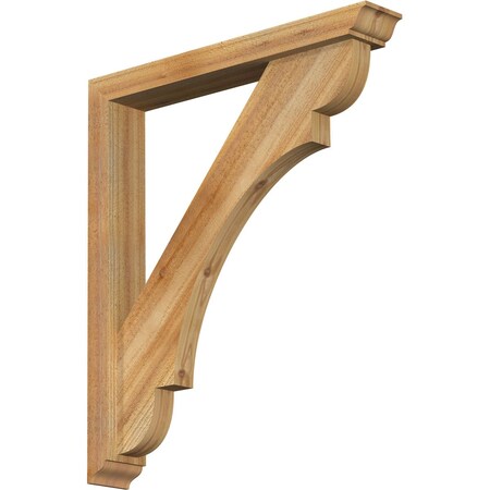 Ekena Millwork Olympic Traditional Rough Sawn Bracket w/ Offset Brace, Western Red Cedar, 4"W x 26"D x 30"H BKT0402X26X30OLY01RWR